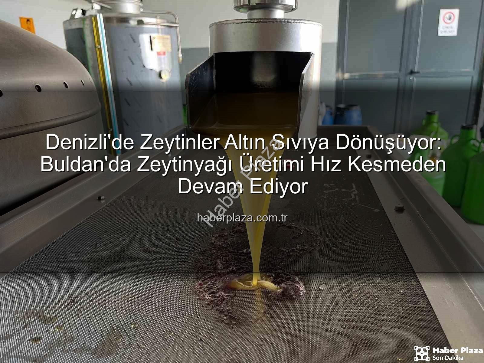 zeytinyağı üretimi - Denizli'de Zeytinler Altın Sıvıya Dönüşüyor: Buldan'da Zeytinyağı Üretimi Hız Kesmeden Devam Ediyor
